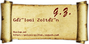 Gálosi Zoltán névjegykártya